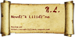Novák Liliána névjegykártya