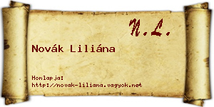 Novák Liliána névjegykártya